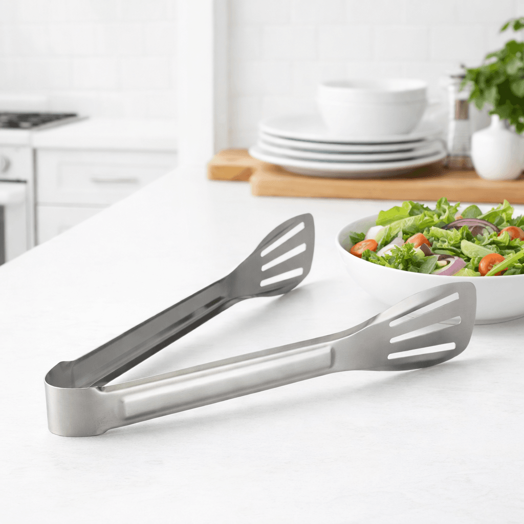 BRINDS Stainless Steel Kitchen Tongs for Cooking, Frying, Grilling, Toasting, Barbecue, Serving Salads (7 Inch)