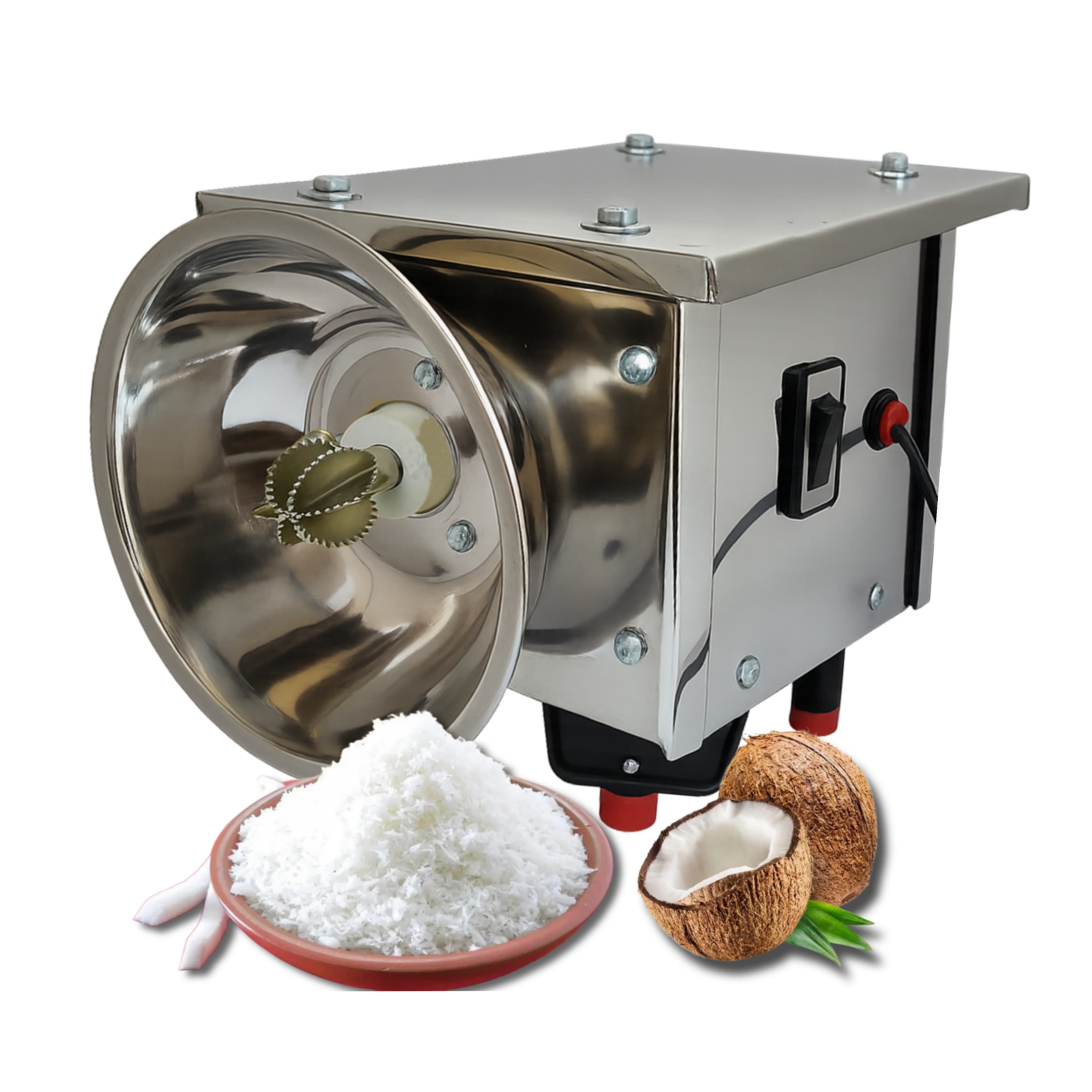 BRINDS Coconut Scraper | Chopper | Peeler | Grater - Full Stainless Steel Body - Electric Type - Commercial (Full Steel - Bigg, 2L)
